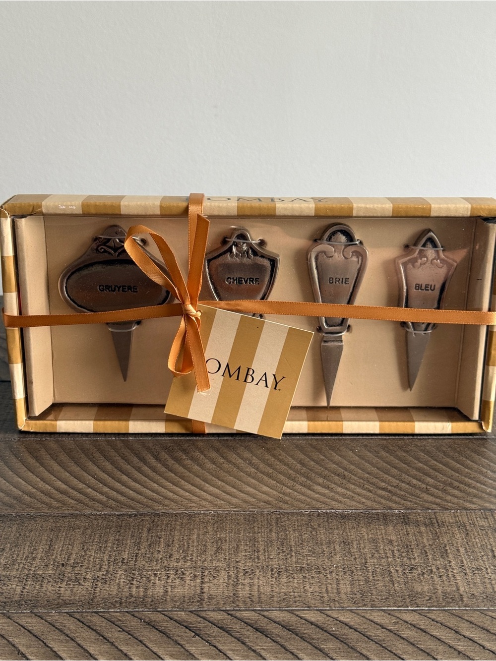 Bombay Cheese Markers Charcuterie Polished Aluminum Gift Buffet Dinner Set of 4